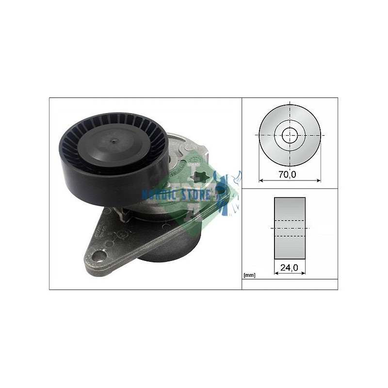 Volvo alkatrészek, INA 534010310 hosszbordás szíj feszítő.