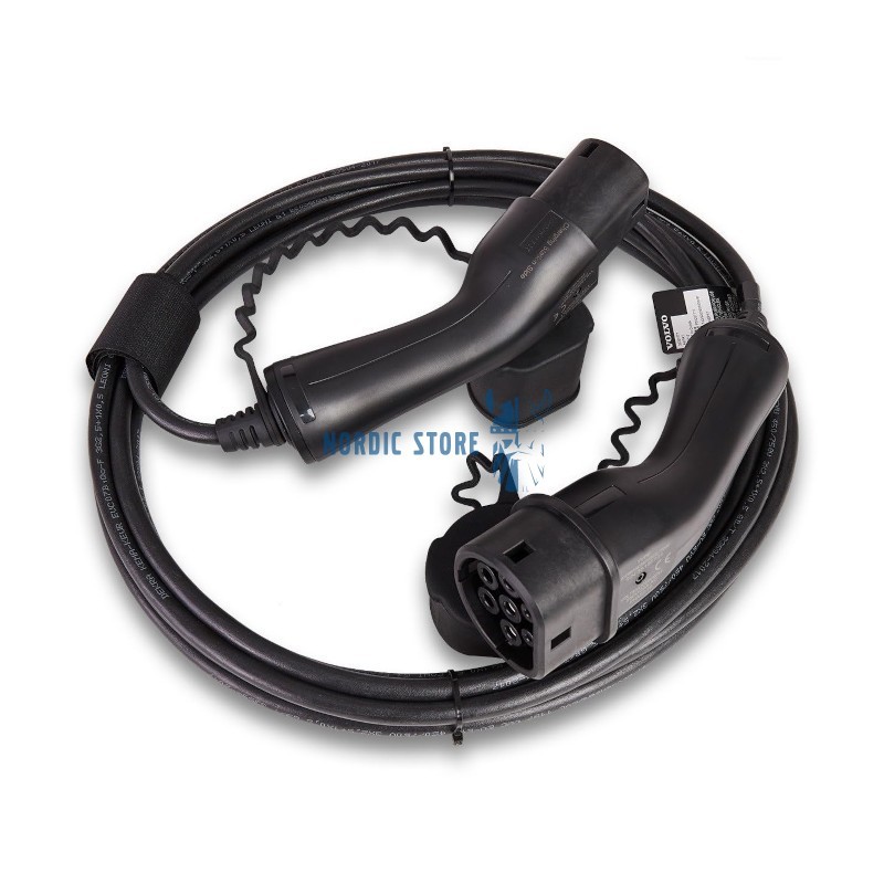 Volvo gyári alkatrészek, Volvo 32324602 hálózati töltőkábel 7 méteres, TYPE 2 csatlakozóval.