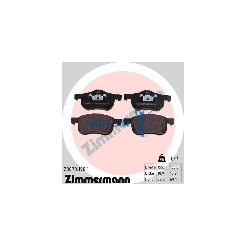 Volvo alkatrészek, Zimmermann 23073.190.1 első fékbetét szett