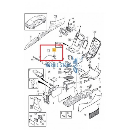 Volvo gyári alkatrészek, Volvo 39862236 nyitógomb könyöklőhöz