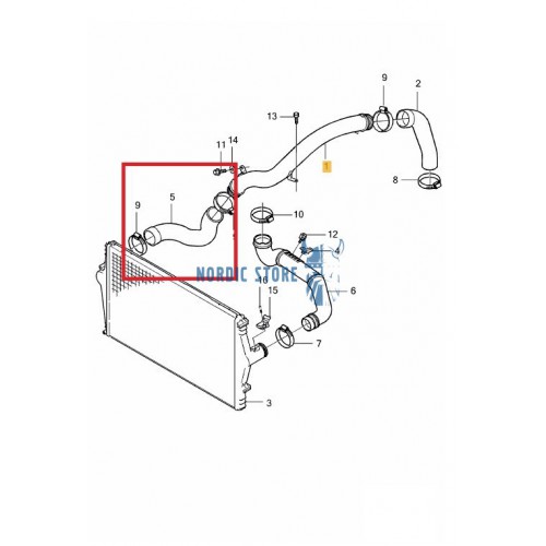 Volvo gyári alkatrészek, Volvo 30639345 intercooler levegőcső