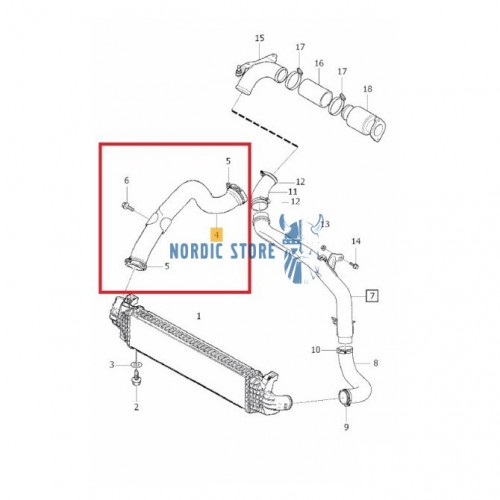 Volvo alkatrészek, Rapro 31220 intercooler levegőcső.