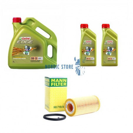 Volvo alkatrészek, MANN HU719/8y+Castrol olajcsere csomag.