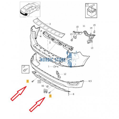 Volvo gyári alkatrészek, Volvo 30756559 XC60 lökhárító patent.